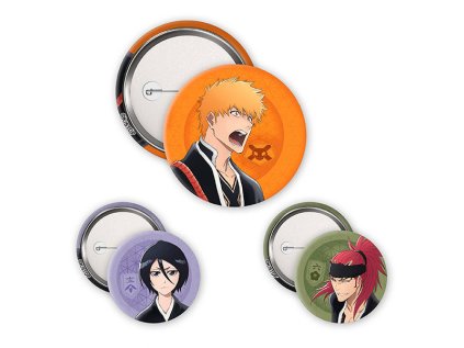 Bleach: Ichigo, Rukia, Renji Odznaky 3-Pack