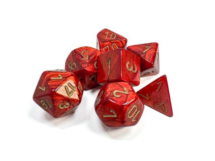 Sada kociek na RPG: Chessex - Scarab Scarlet Gold (7 ks)