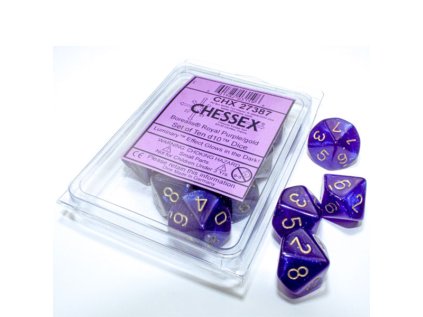 Sada kociek na RPG: Chessex - Borealis Royal Purple Gold Luminary (10 ks)