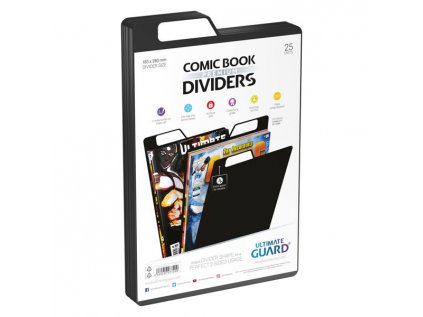 Oddeľovač na komiksy Ultimate Guard Premium Comic Book Dividers Black (25)