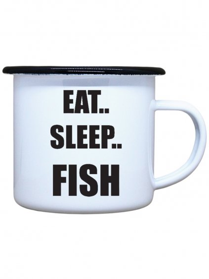 Smaltovaný plecháček s potiskem fish