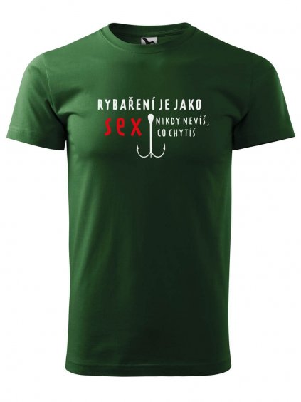 Pánské tričko s potiskem Rybaření je jako sex