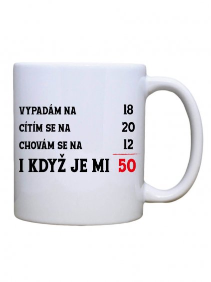 Keramický hrnek s potiskem 50 let počítání