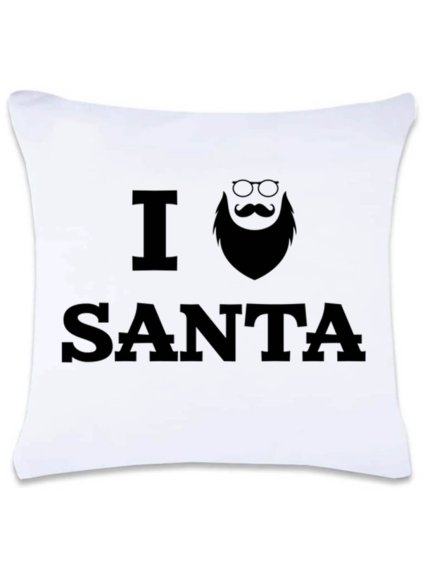 Dekorační polštář s potiskem I love Santa 40 x 40 cm