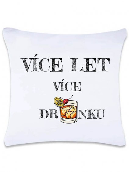Dekorační polštář s potiskem Více drinků 40 x 40 cm
