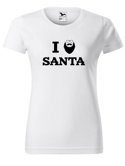 Dámské tričko s potiskem I love Santa