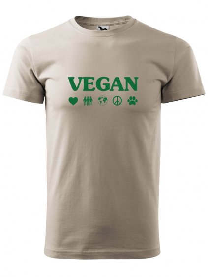 Pánské tričko s potiskem Vegan symboly