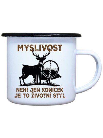 Smaltovaný plecháček Myslivost je styl