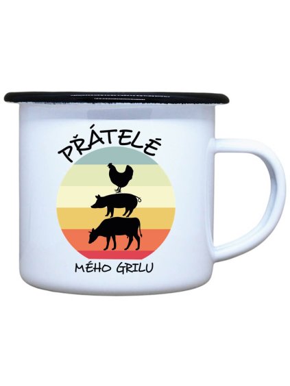 Smaltovaný plecháček Přátelé grilu