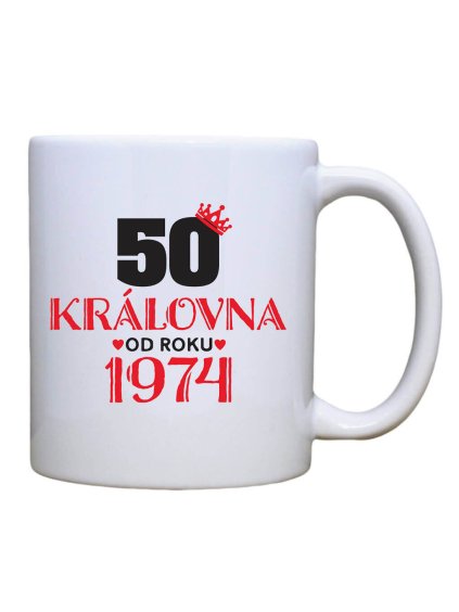 Keramický hrnek s potiskem 50 let královna