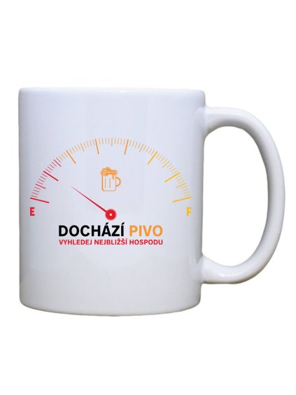Keramický hrnek s potiskem Dochází pivo