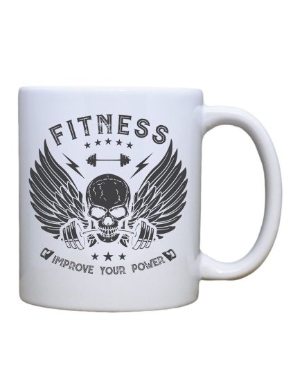Keramický hrnek s potiskem Fitness
