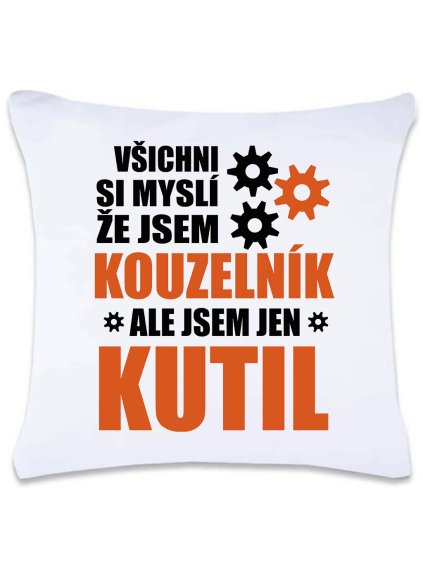 Dekorační polštář s potiskem 40 x 40 cm Kouzelník kutil