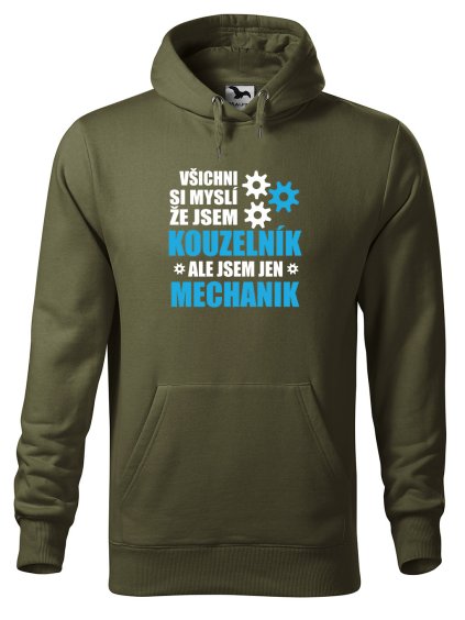 Pánská mikina s potiskem Kouzelník mechanik