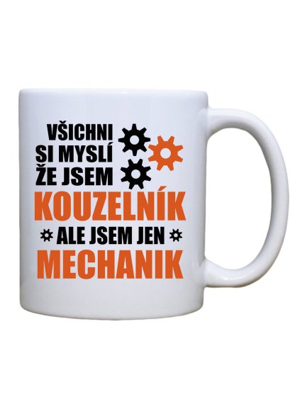 Keramický hrnek s potiskem Kouzelník mechanik