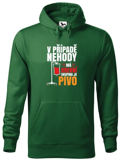 Pánská mikina s potiskem Krevní skupina pivo