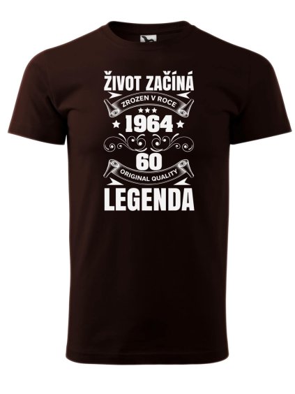 Pánské tričko s potiskem Život začíná 60