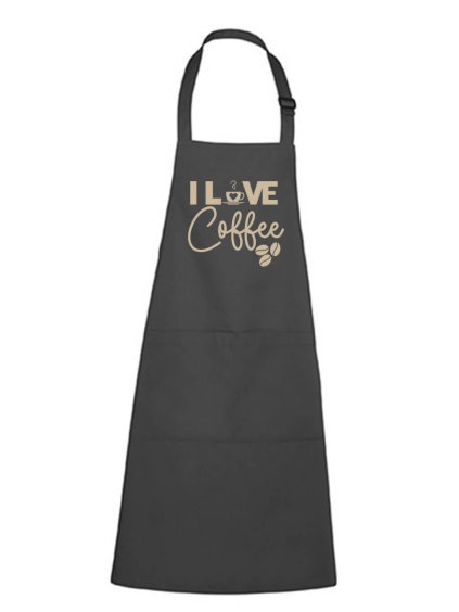 Zástěra s potiskem I love coffee