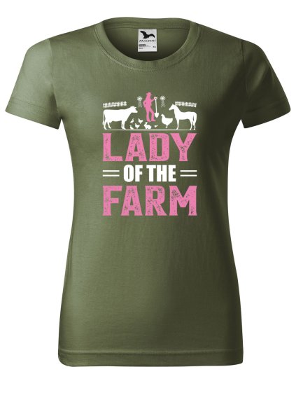 Dámské tričko s potiskem Lady of the farm