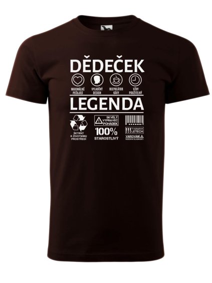 Pánské tričko s potiskem Dědeček legenda