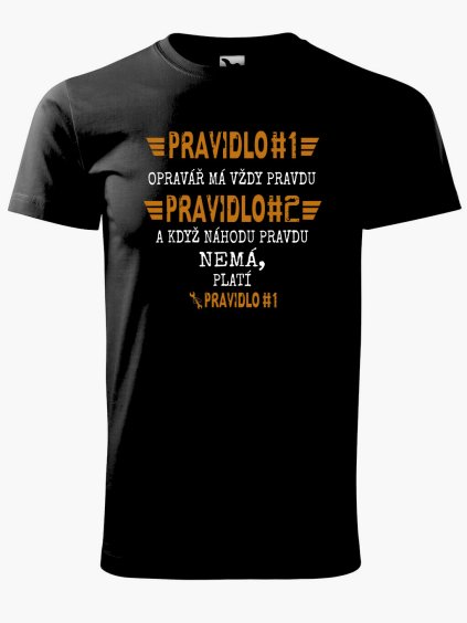 Pánské tričko s potiskem Opravář pravidla