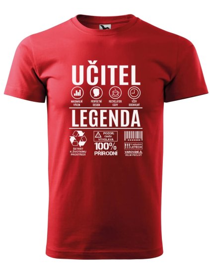 Pánské tričko s potiskem Učitel legenda