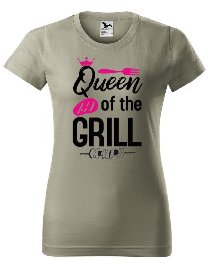 Dámské tričko s potiskem Queen of the grill