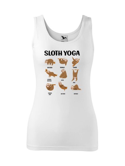 Dámské tílko s potiskem Sloth yoga