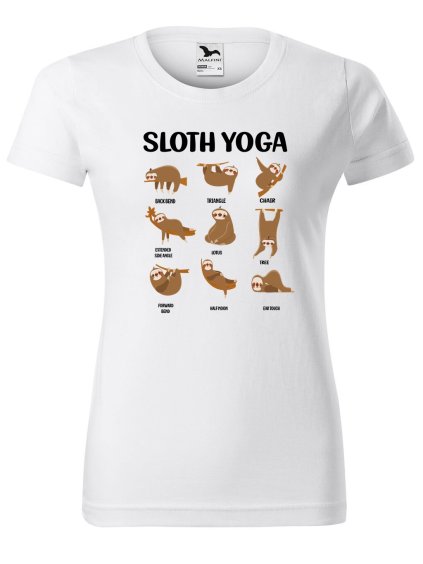 Dámské tričko s potiskem Sloth yoga