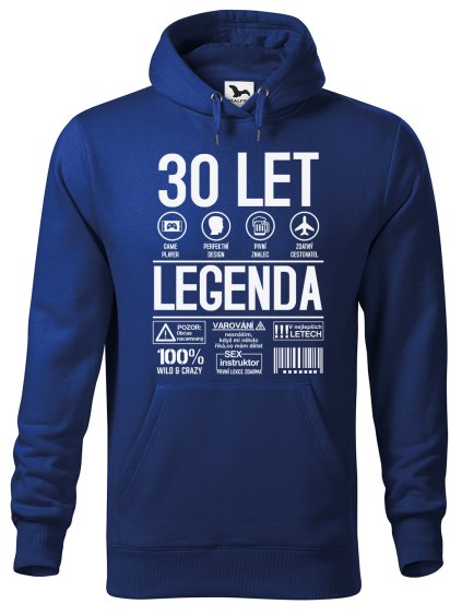 Pánská mikina Legenda symboly 30 let