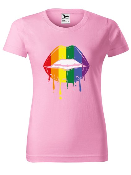 Dámské tričko s potiskem Pride ústa