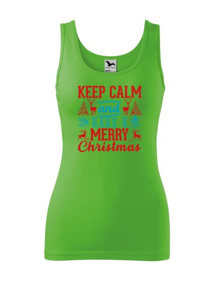 Dámské tílko s potiskem Keep calm Christmas