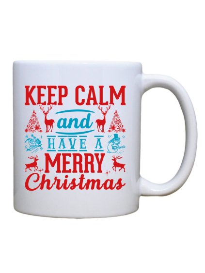 Keramický hrnek s potiskem Keep calm Christmas