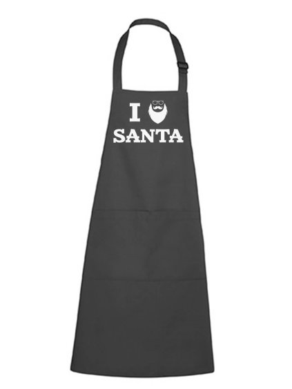 Zástěra s potiskem I love Santa
