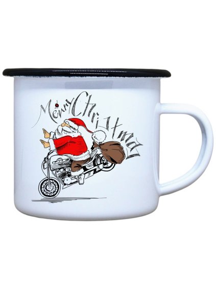 Plecháček s potiskem Santa na motorce
