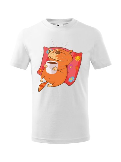 Dětské tričko Kočka se šálkem