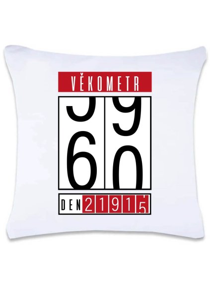 Dekorační polštář s potiskem 40 x 40 cm Věkometr 60