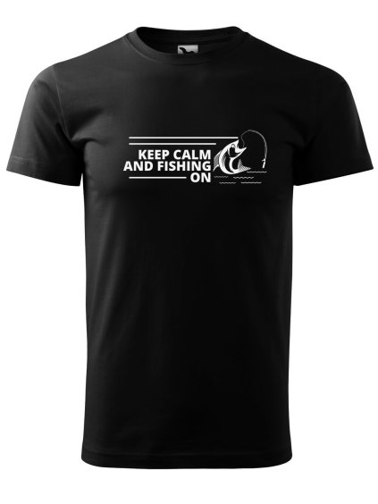 Pánské tričko s potiskem Keep calm fishing