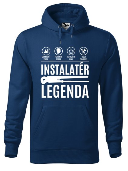 Pánská mikina s potiskem Instalatér legenda
