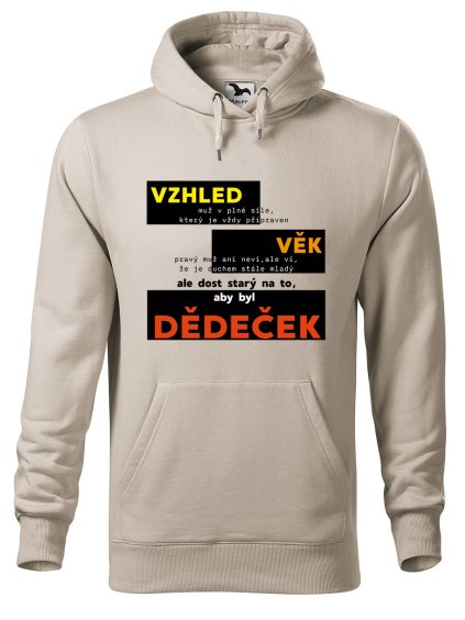 Pánská mikina s potiskem Dědeček vzhled