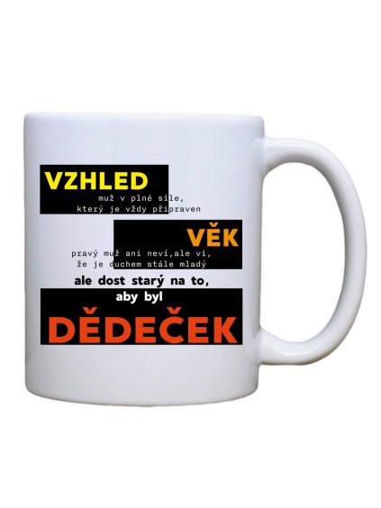 Keramický hrnek s potiskem Dědeček vzhled