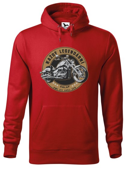 Pánská mikina s potiskem Legendární chlap motorka