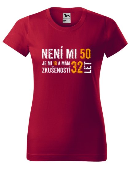Dámské tričko s potiskem 32 let zkušeností