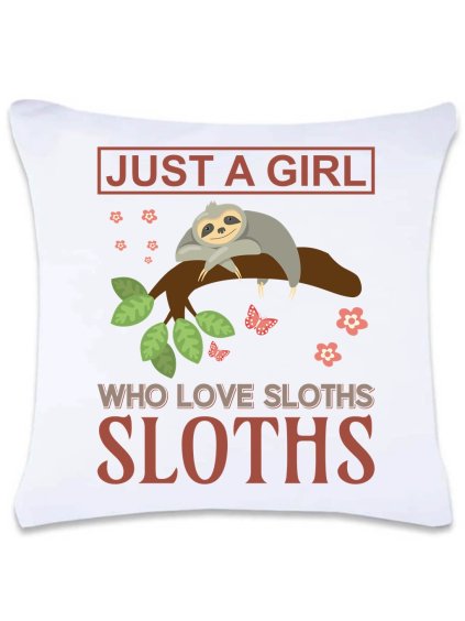 Dekorační polštář s potiskem 40 x 40 cm Love sloths