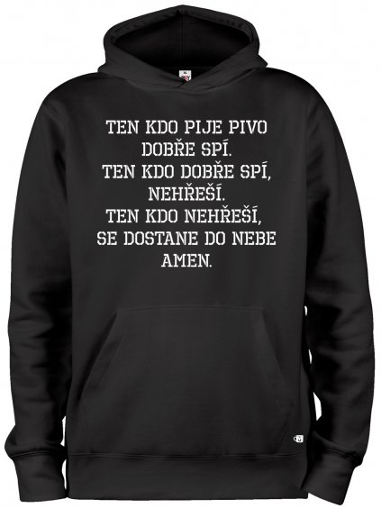 Mikina s potiskem a kapucí - Hřích