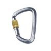 Steel carabiner Singing Rock D carabiner steel LOCK screw black 50kN