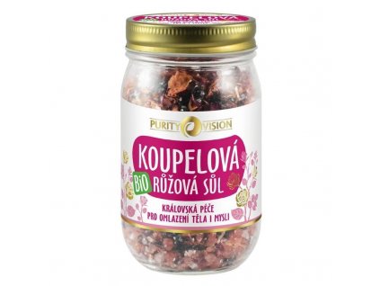 Purity Vision Bio Růžová koupelová sůl 400 g