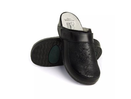 Dámské kožené pantofle ELENA na Hallux Valgus - černá