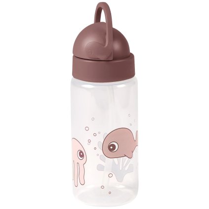 Butelka z rurką do picia dla dzieci PINK SEA FRIENDS 350 ml, Done by Deer