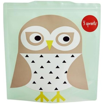 Torba na kanapki wielokrotnego użytku OWL, zestaw 2 szt., miętowa, 3 Sprouts